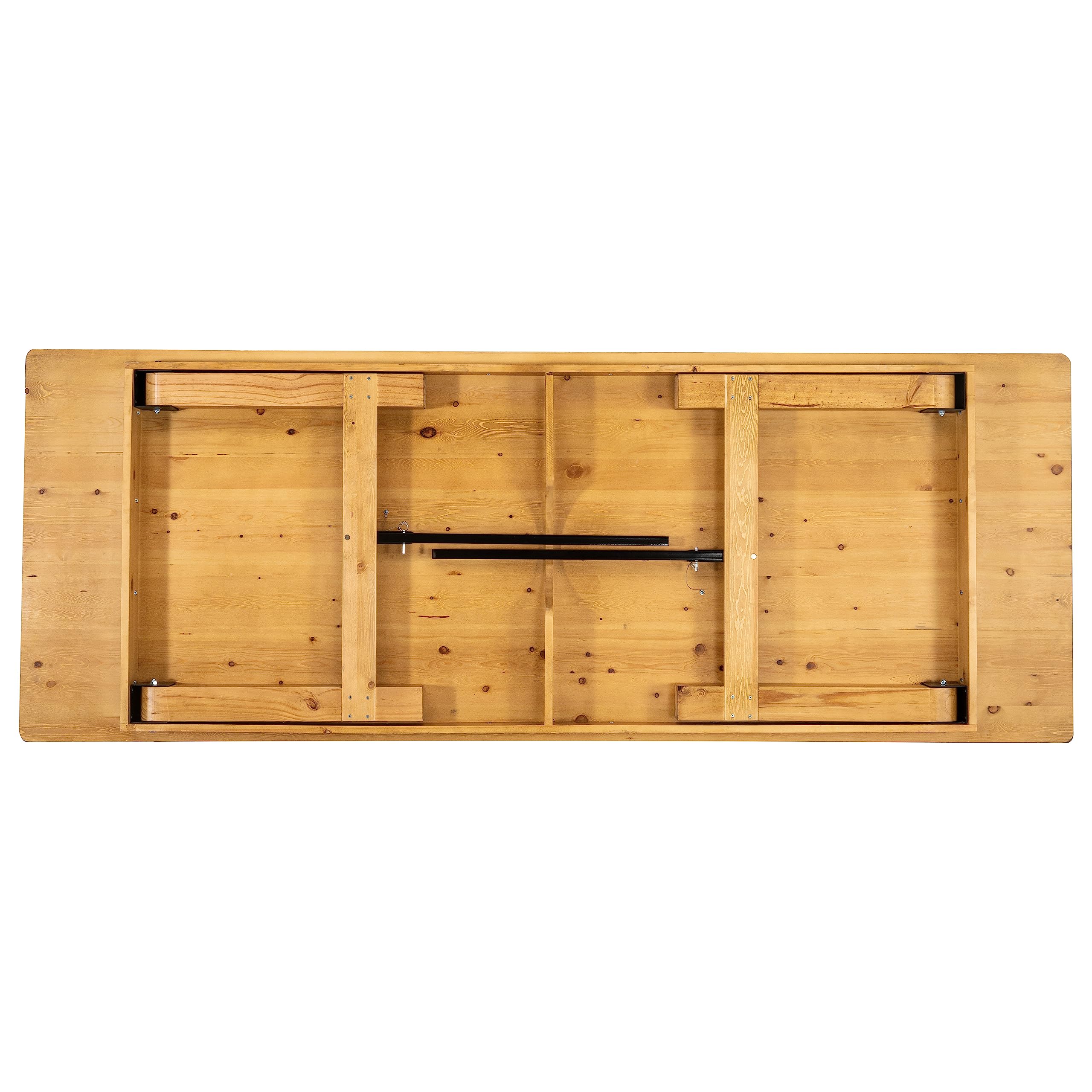 Flash Furniture Hercules Commercial Grade Farmhouse Dining Table | Solid Pine Foldable Table for 10 in Antique Rustic Light Natural | Rustic Charm for Home and Events