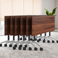 robwibw 63INCH Folding Conference Table On Wheels, 6 Pack Modular Walnut Rolling Conference Room Tables for 8-16 Person Training Table for Office Classroom(6, Walnut, 63 INCH)