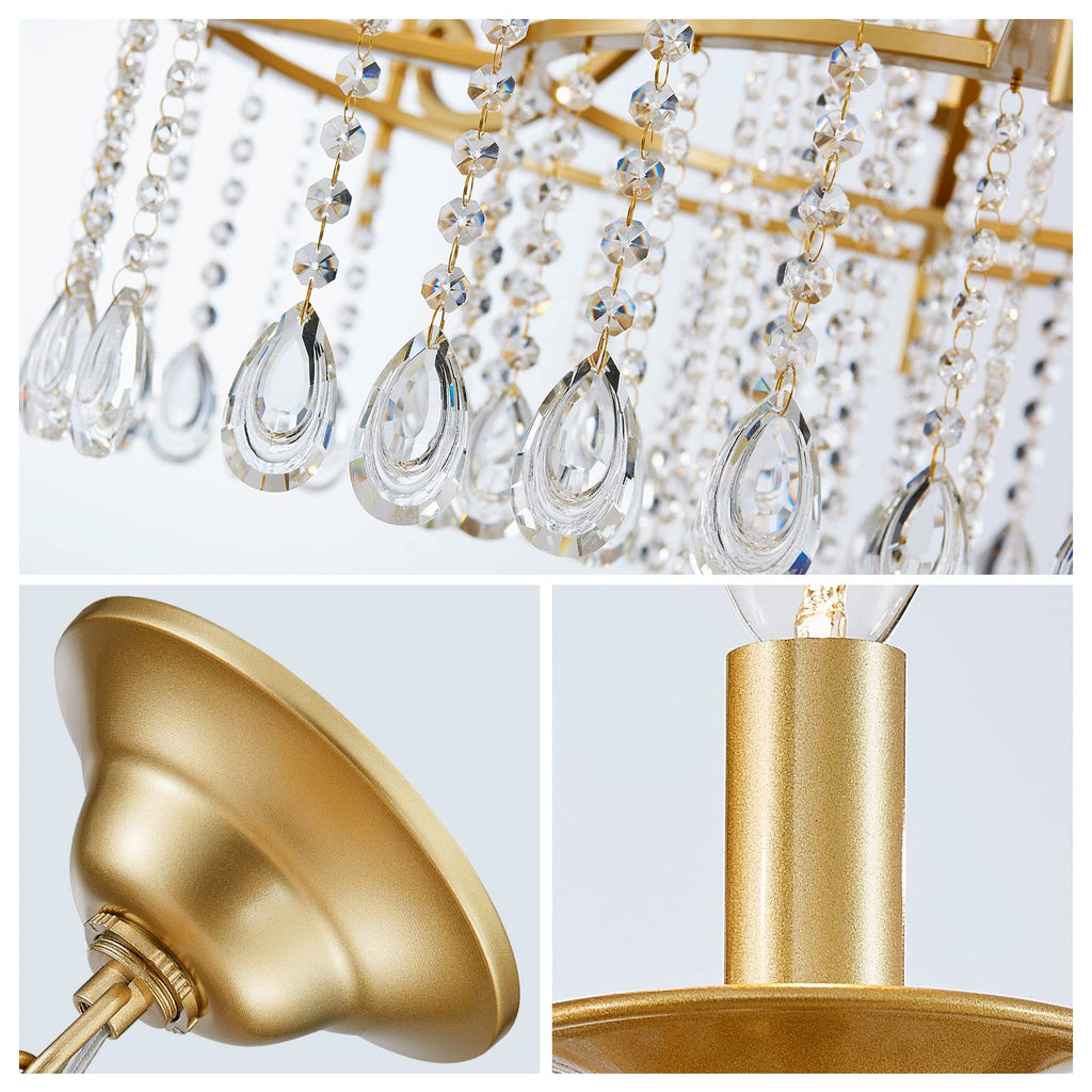 WUZUPS Candle Chandelier 12-Light Wagon Wheel Pendant Ceiling Light Modern Lighting Fixture for Bedroom Hallway Bar Kitchen Dinning Living Room Bathroom, Gold