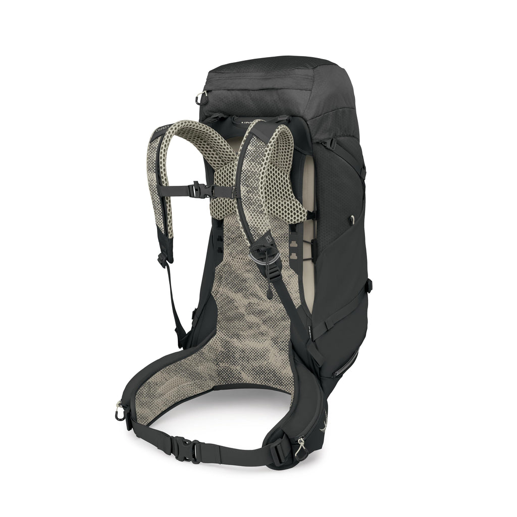 Osprey Stratos 44L Men's Hiking Backpack - Lightweight Backpacking Pack with Waterproof Raincover - Camping Bag, Raven Black
