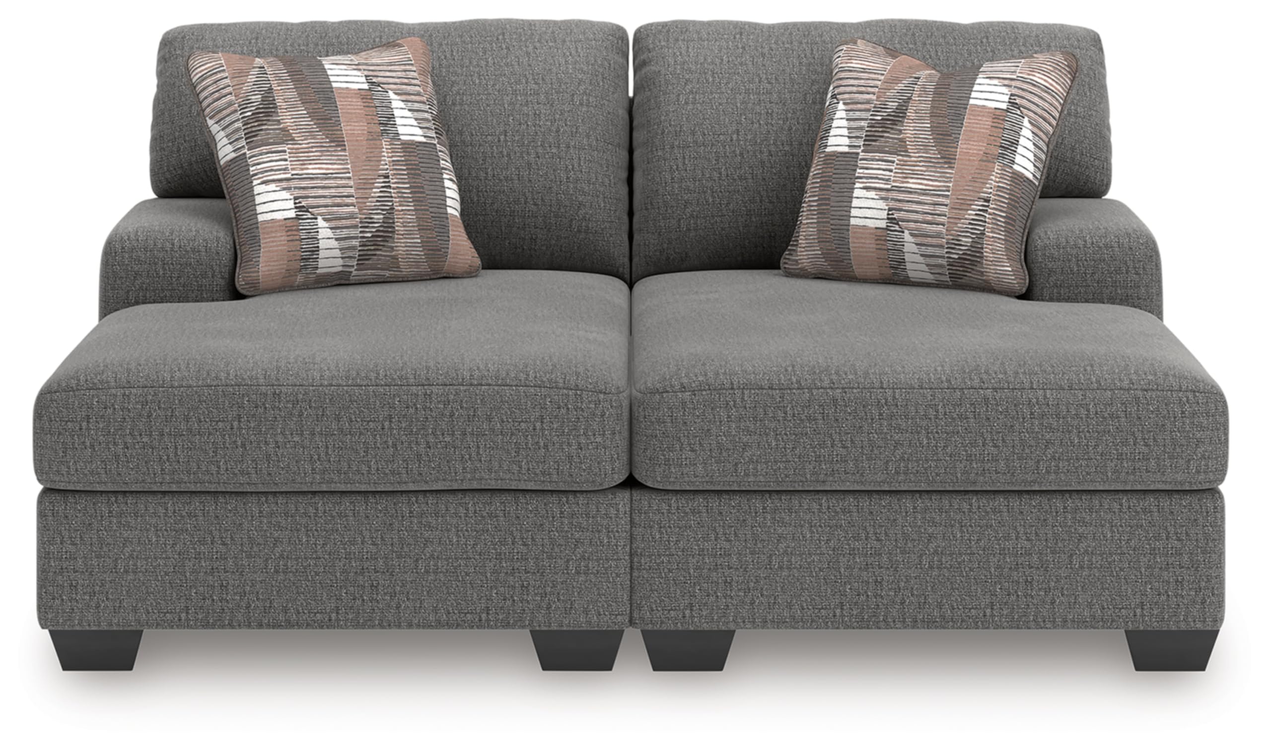 Signature Design by Ashley Seyler Lane Contemporary 2-Piece Super Chaise with Removable Cushion, Gray
