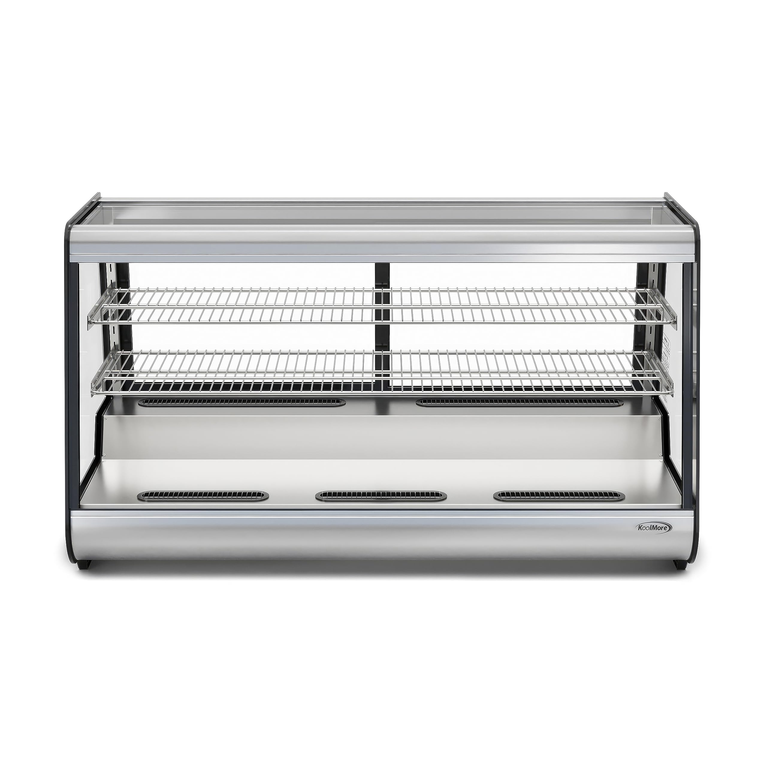 KoolMore 48 in. Refrigerated Bakery Display Case with Clear Glass Front, Sliding Rear Doors, LED Lighting, Adjustable Temperature, and Dual Shelving in Stainless-Steel, 7 cu. ft. (CDC-7C-SS)