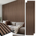 LARWORKS Wood Slat Wall Panels 2 Pack 106" x 23.6", Acoustic Wooden Panel for Wall, Soundproof 3D Fluted Panels for Interior Wall Decor, Living Room, Bedroom - Walnut (Cover Approx.35 sq.ft)