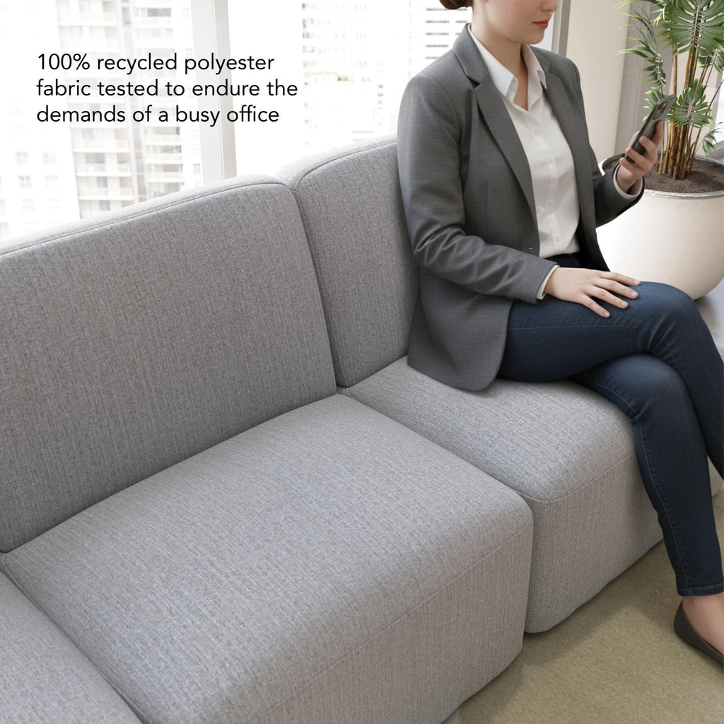 Bush Business Furniture Modular Armless Lounge Chair, Guest Seating for Lobby or Reception Area, Assemble Collection, Fog Fabric