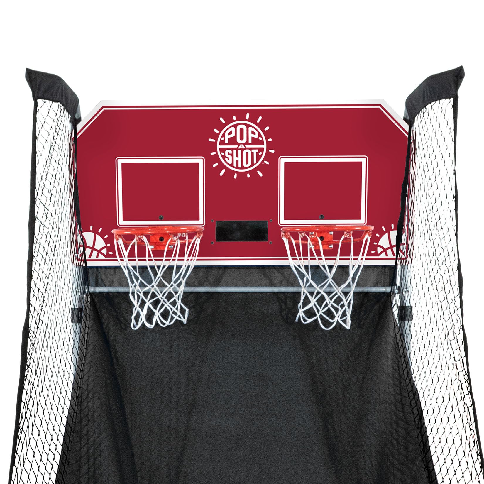 Pop-A-Shot - Home Dual Shot | Arcade Basketball Fun at Home | Infrared Sensor Scoring | 16 Game Modes | 7 Balls | Foldable Storage | for All Players (Red)