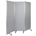 Flash Furniture Raisley 3-Section Mobile Magnetic Whiteboard and Cloth Partition, Rolling Dry Erase Board Room Divider, 72"H x 24"W