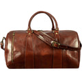 Time Resistance Leather Duffel Bag - Large Weekend Gym Travel Bag (Brown)