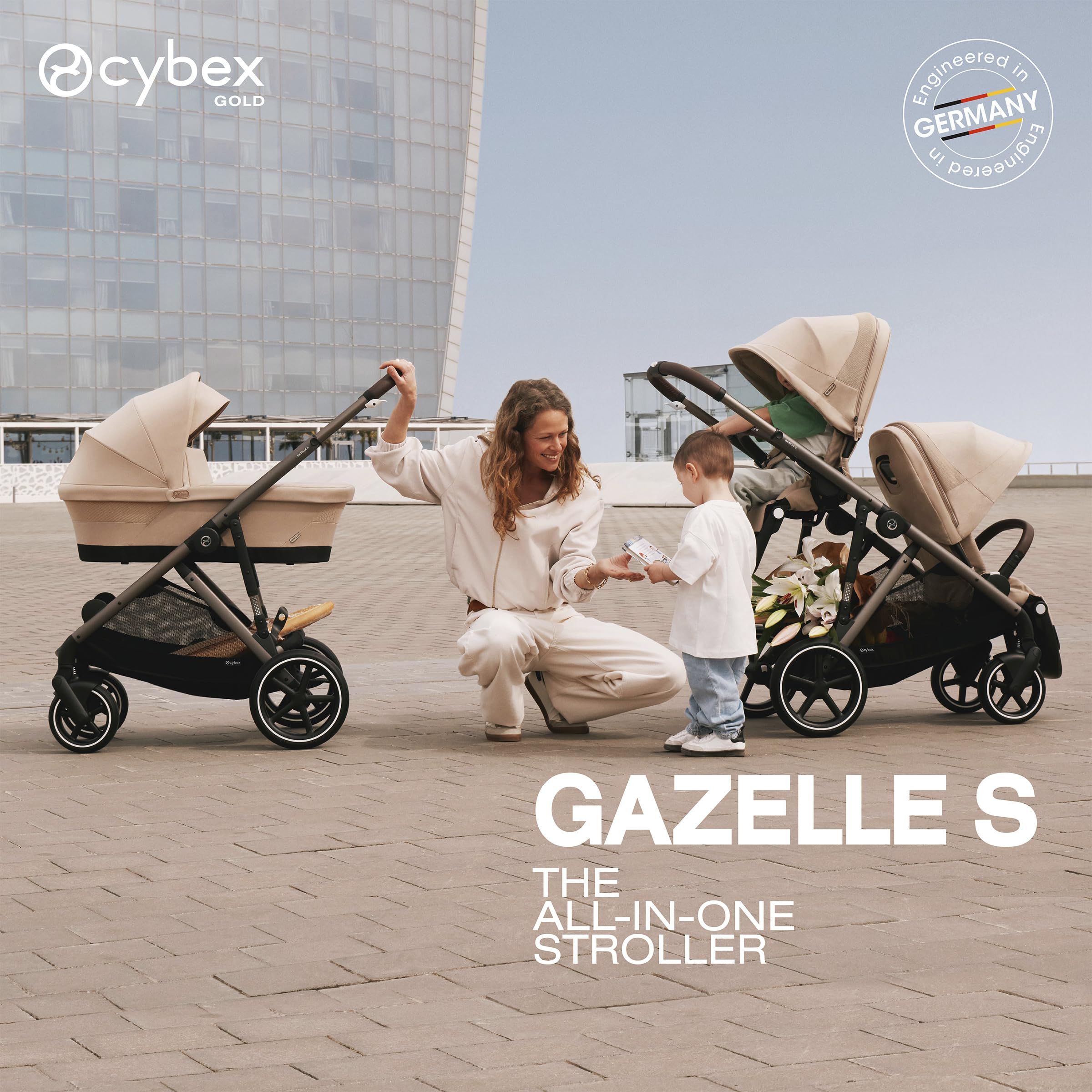 Cybex Gazelle S Stroller Modular Double Stroller for Infant and Toddler Includes Detachable Shopping Basket Over 20+ Configurations Folds Flat for Easy Storage Ocean Blue 28.4 pounds 1.0 Count
