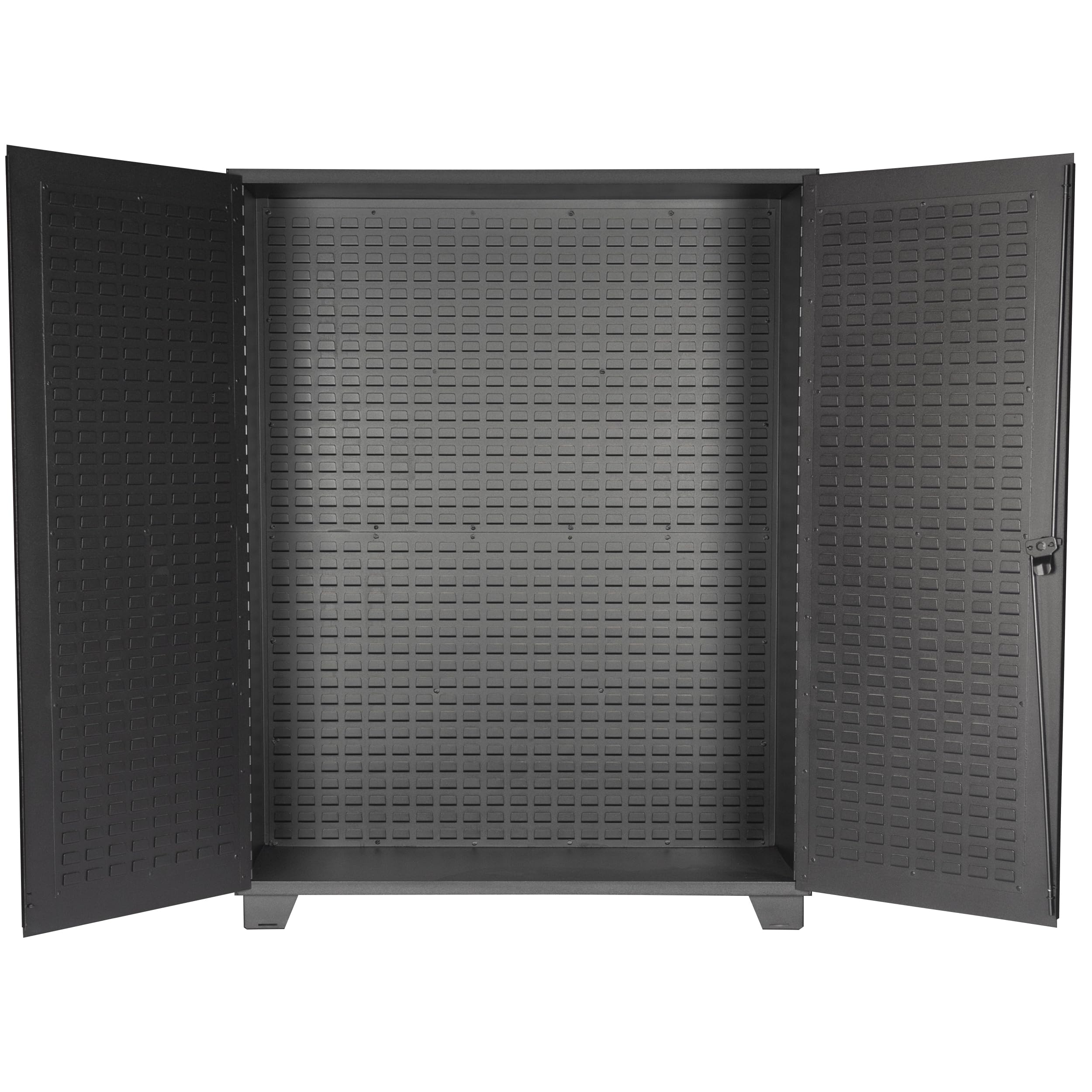 Jamco Tool Storage Cabinets with Bin Mounts, Model DE, Includes 230 Bins, 60-Inch W x 24-Inch D x 78-Inch H, Red Bins