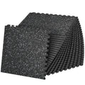 SUPERJARE 1" Extra-Thick Rubber Top Exercise Mat, Puzzle Gym Flooring for Home Gym, Gym Mat for Workout Equipment, Interlocking Floor Tiles with EVA Foam, 24 Pcs 96 Sq Ft, Black/Grey