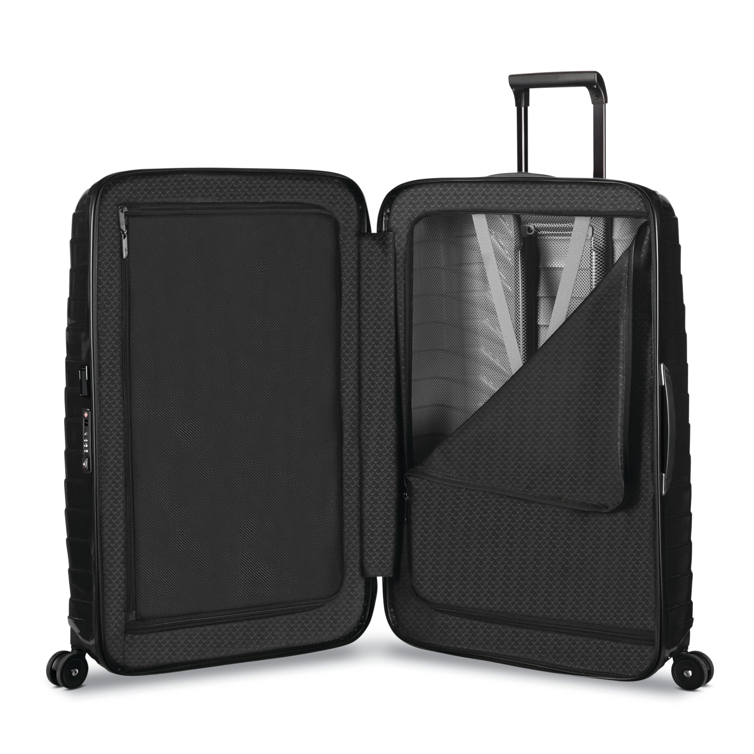 Samsonite Proxis Large Hardside Luggage with Dual Spinner Wheels - Innovative Roxkin™ Lightweight Shell With Ultimate Durability- Includes TSA Lock, Ergonomic Telescoping Handle - Black