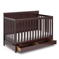 Graco Hadley 5-in-1 Convertible Crib with Drawer – GREENGUARD Gold Certified, Fits Standard Crib Mattress, Converts to Toddler Bed, Daybed and Full Bed, 4 Adjustable Mattress Heights (Espresso)