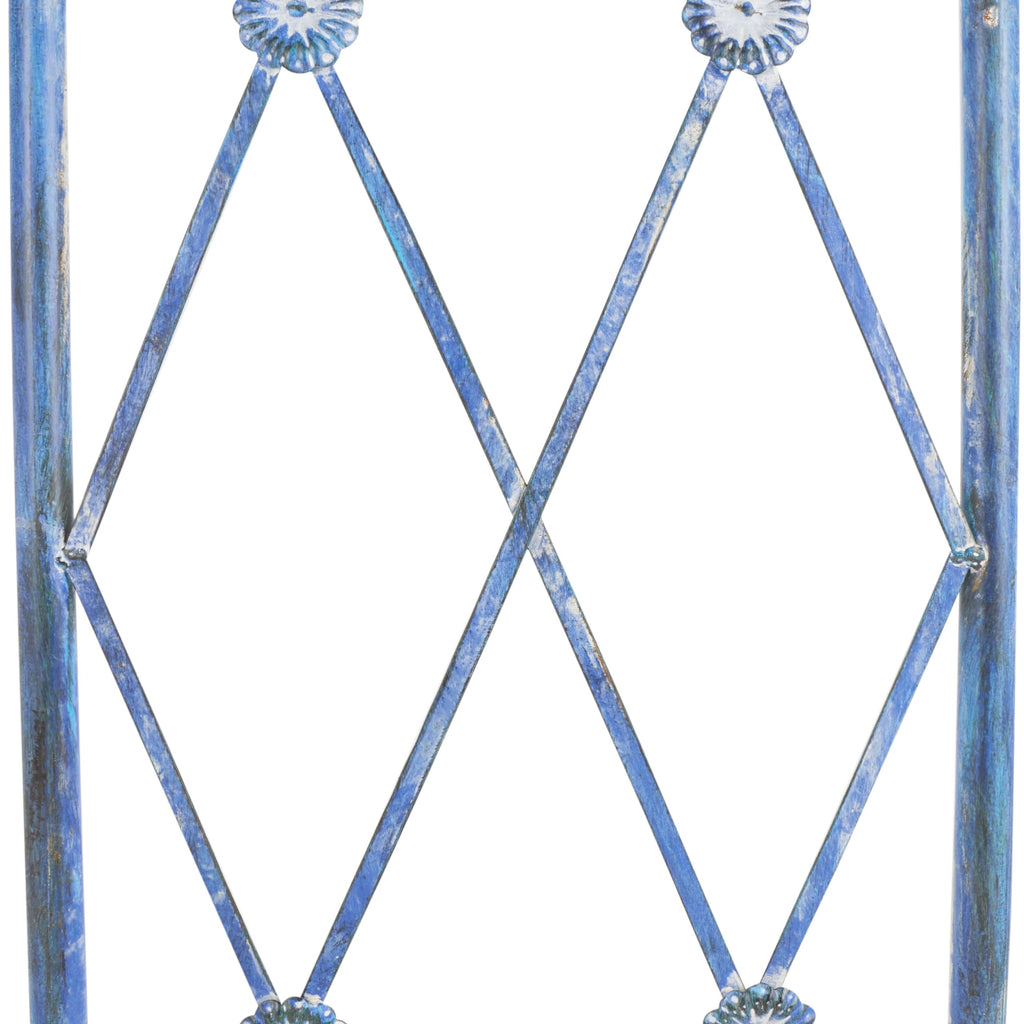 SAFAVIEH Outdoor - Mizell Iron Moon Gateway Garden Arbor - Mossy Blue Iron Metal - Architectural Circular Gateway Design - Ideal for Garden, Yard, Patio, Entryway, 80" W x 17" D x 83.4" H (PAT5036C)