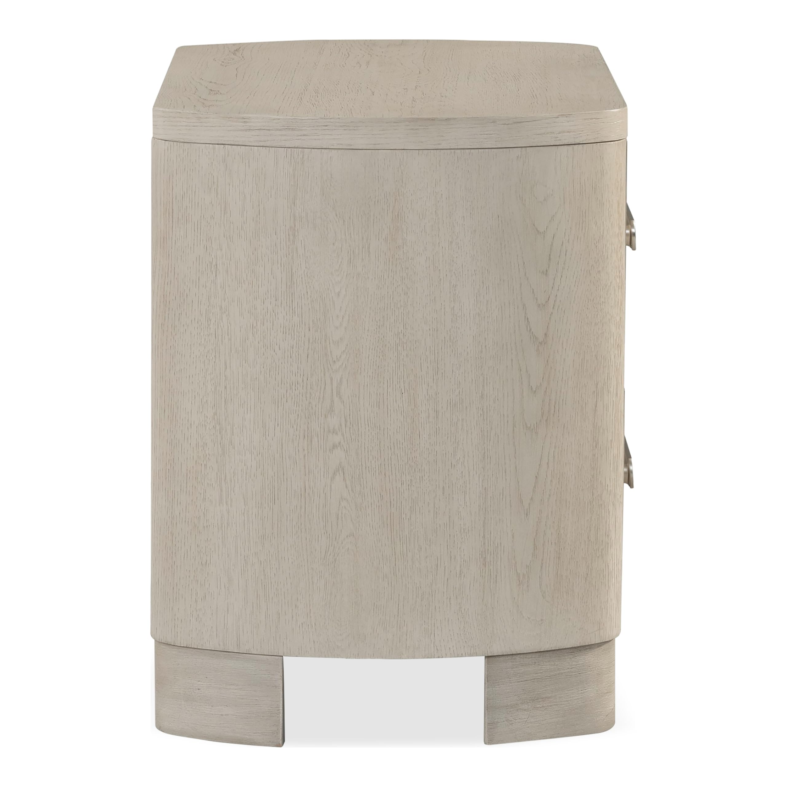 Furniture of America Nainsted Modern Contemporary Solid Wood 30-inch 2-Drawer Nightstand with USB Ports, Rounded Feet, Cedar Bottom Drawer, Easy Assembly for Bedroom, Guest Room, White Oak