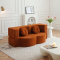 KEIKI 2-in-1 Folding Sofa Bed with Pillow, Sleeper Sofa, Floor & Futon Loveseat Couch, Foam Folding Mattress for Living Room, Guest Use, Office, Apartment, No Assembly Required, Orange