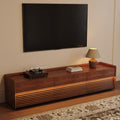 POVISON Fully-Assembled Mid Century Modern TV Stand, 78.74" Wood Media Console with Adjustable LED Light, Entertainment Center with Storage for Living Room