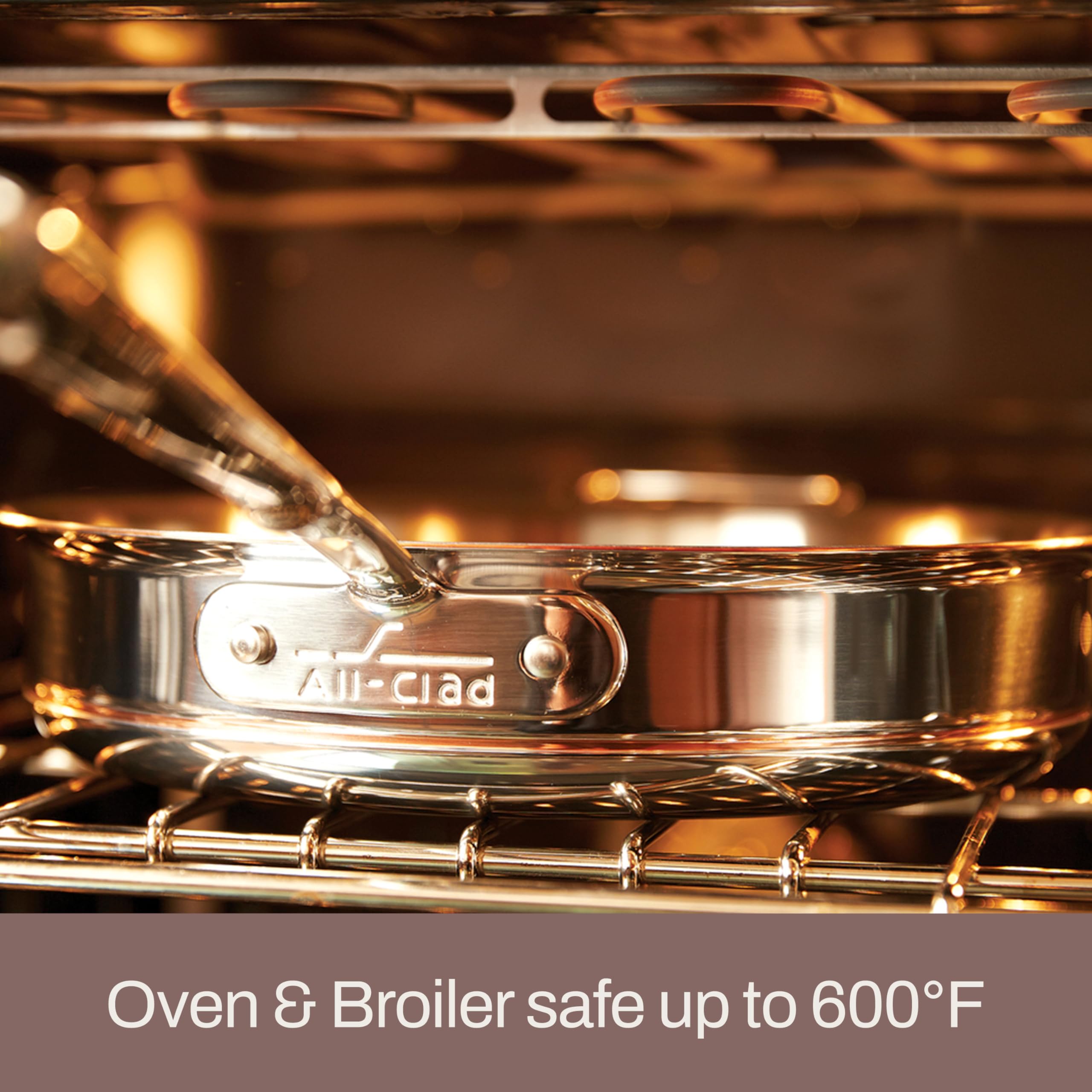 All-Clad Copper Core 5-Ply Stainless Steel Cookware Set, 5 Piece, Induction, Oven Broiler Safe 600F, Pots and Pans, Sauce Pan, Saute Pan, Cookware, Silver