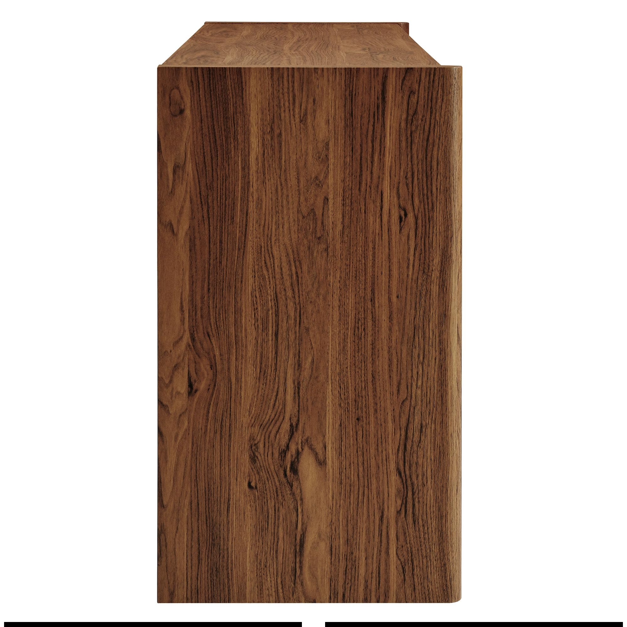 Modway Emric Wave 66-Inch Mid-Century Modern Sideboard Buffet Cabinet in Walnut
