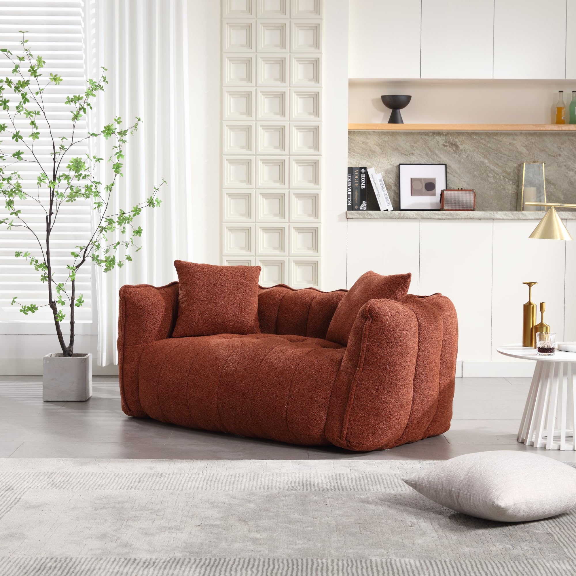 Soft Two-Person Beanbag Chair with High Resilience Foam Core