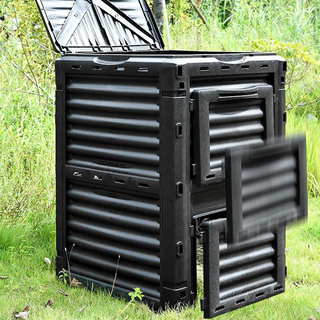 Kitchen Compost Bin, Garden Compost Bin from BPA Free Material -80 Gallon(300 L) Large Compost Bin Aerating Outdoor Compost Box Easy Assembling, Lightweight, Fast Creation of Fertile Soil ,Indoor Comp