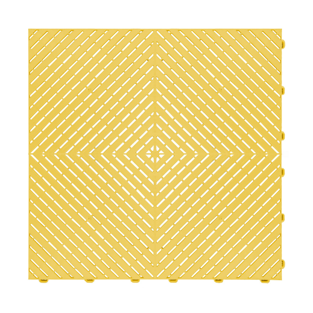 Swisstrax Ribtrax Smooth PRO Interlocking Garage Floor Tiles, 15.75 x 15.75-Inch, Citrus Yellow, 24 Piece Set