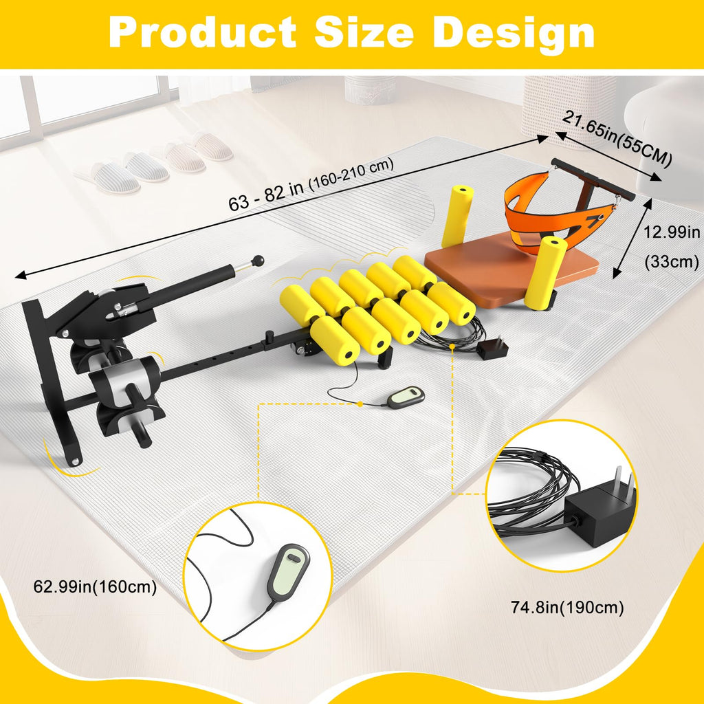 ZGGJZKV Full Body Electric Traction Bed, Home Portable Cervical & Lumbar Stretcher Decompression Table, No Inversion Traction Table for Tension Relief and Back Stretching