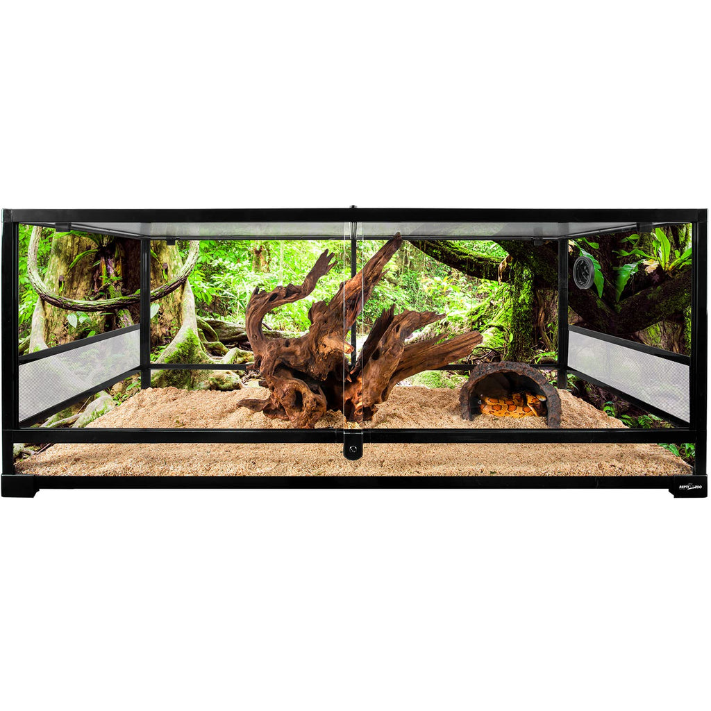 REPTI ZOO Reptile Tempered Glass Extra-Long Terrarium Habitats 48" x 18" x 18" Reptile Amphibians Large Enclosure for Snake/Bearded Dragon/Lizard ect.