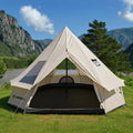 Bell Yurt Tent, Waterproof Luxury 4 Season Hot Tent with Stove Jack/Air Conditioner Vents/2 Skylight for Family Outdoor Camping Oxford Glamping Tents for All Year Living (4M- 173 sq. ft yurt)