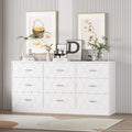 GAOMON 63'' Large Dresser for Bedroom with Power Outlet, 9 Drawers Dresser for Bedroom, Modern Chest of Drawers for Closet, Storage Organizer for Living Room, Hallway, b, Om,