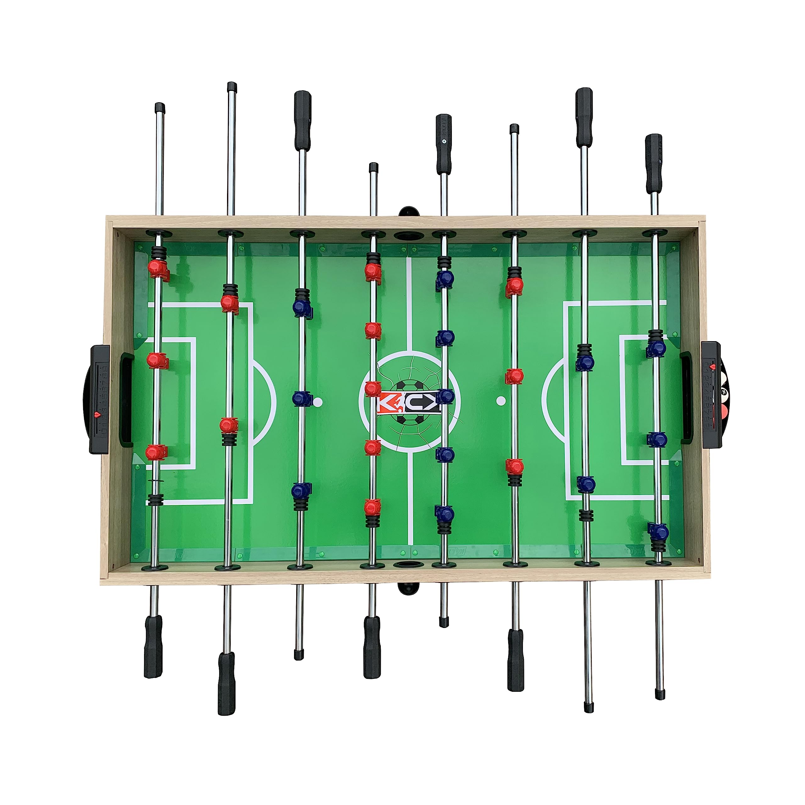 KICK Quatro 55" 4-in-1 Multi Game Table (Brown) – Foosball, Billiards/Pool, Push Hockey & Ping Pong