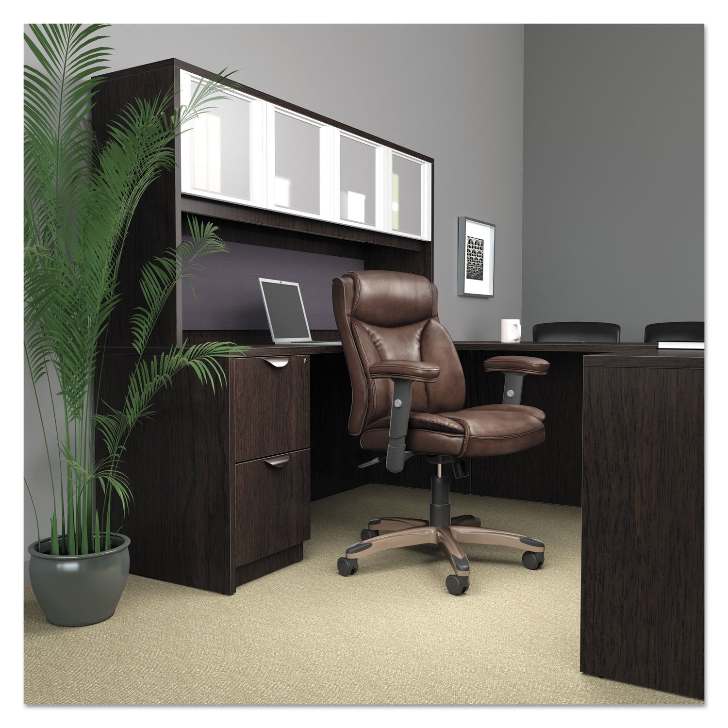 Alera Alera Valencia Series Full Pedestal File, Left Or Right, 2 Legal/Letter-Size File Drawers, Espresso, 15.63" X 20.5" X 28.5"