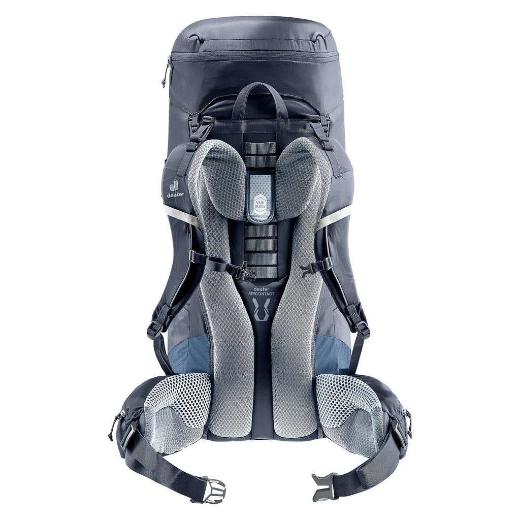 Deuter Unisex Aircontact Lite 50 + 10 L, Lightweight Backpacking & Hiking Backpack for Men & Women, 50 + 10 Liters - Black-Marine