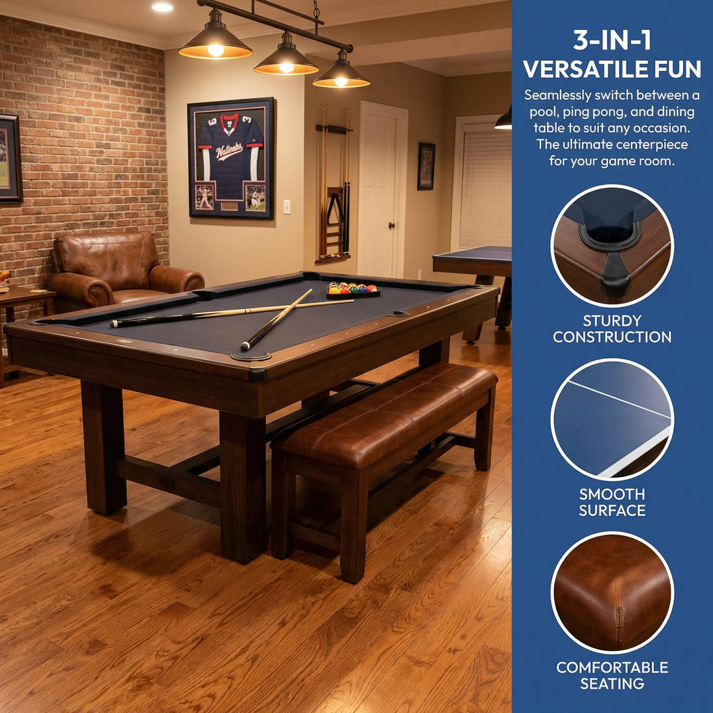 ComeWay Board Game Table with Rotating Cup Holders for 6 Players, Hexagon Gaming and Dining Table with Removable Table Top & Non-Slip Play Mat, Multifunctional Table with for DND/Poker/Card Games