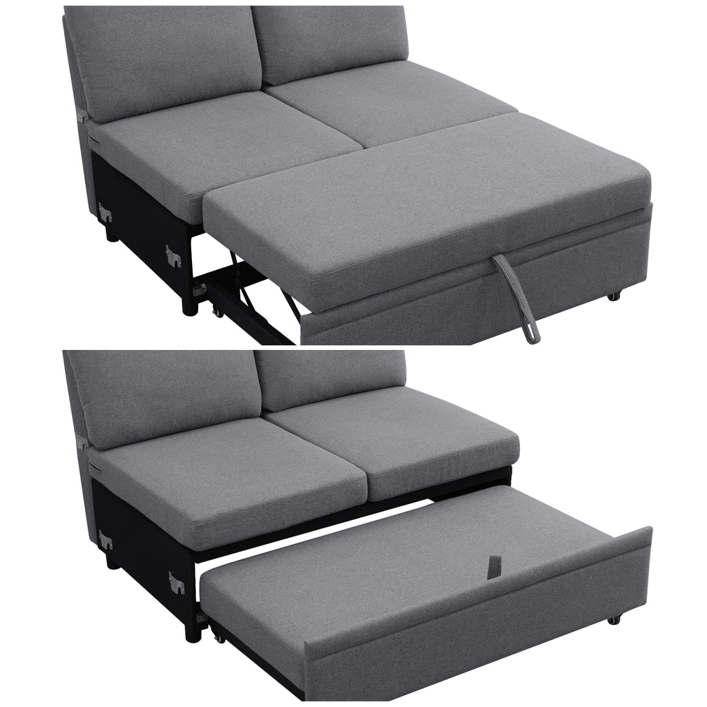 Trygoal 100 Inch Pull Out Couch, Convertible Sofa Bed for Living Room, Comfortable Sleeper Sofa with Pull Out Bed, Modern Sectional Couches with Ottoman Storage, Easy Assembly for Apartment, Dark Grey