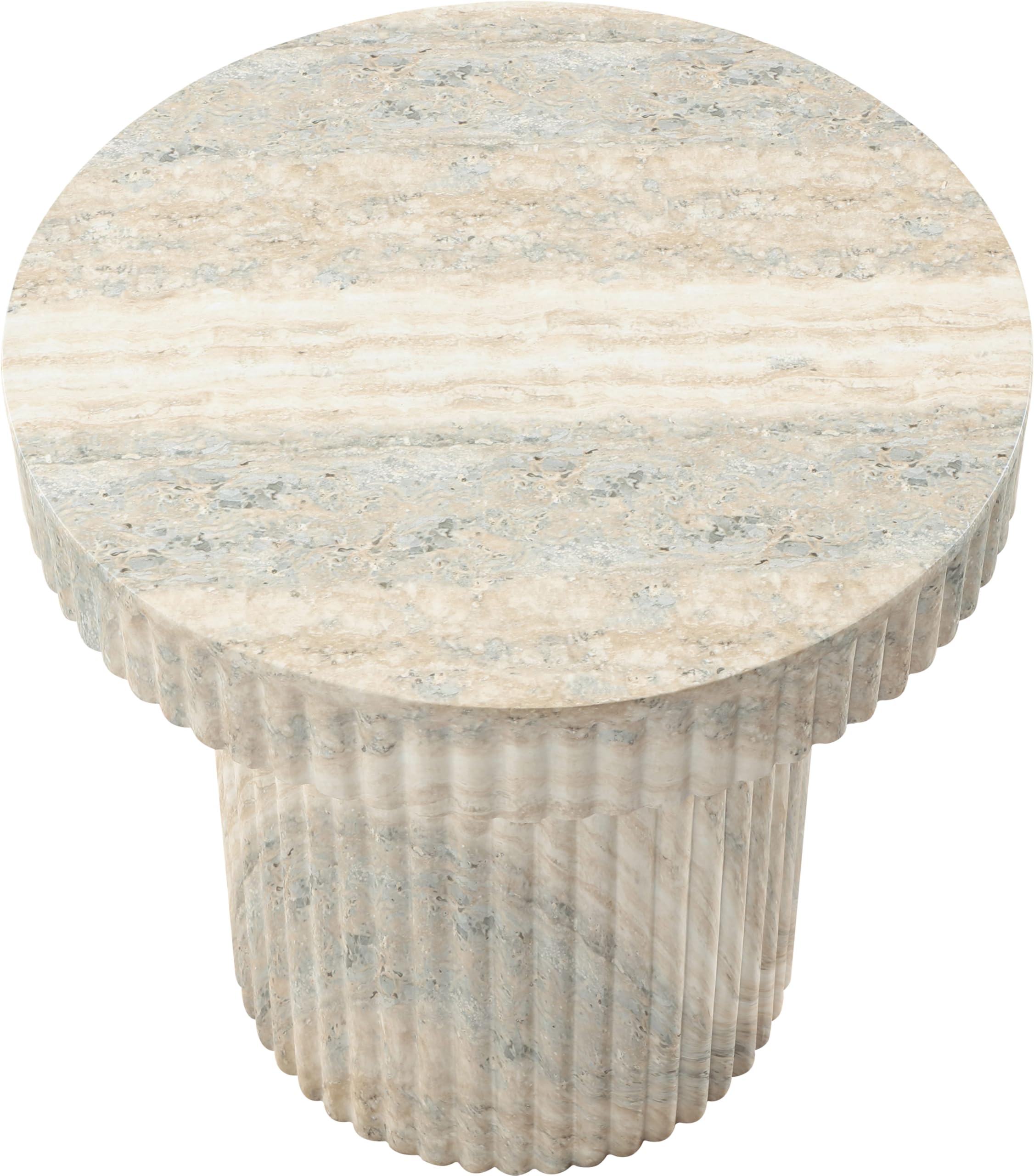 Meridian Furniture Legatto Travertine Indoor/Outdoor Concrete End Table