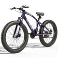 Betterland 26 inch Wheels Fat Tire Bike, 21 Speed Heavy Duty Mens Mountain Bikes with High Carbon Steel Frame/Double Disc Brake/Front Suspension Anti-Slip Bikes (Blue&Purple)-1