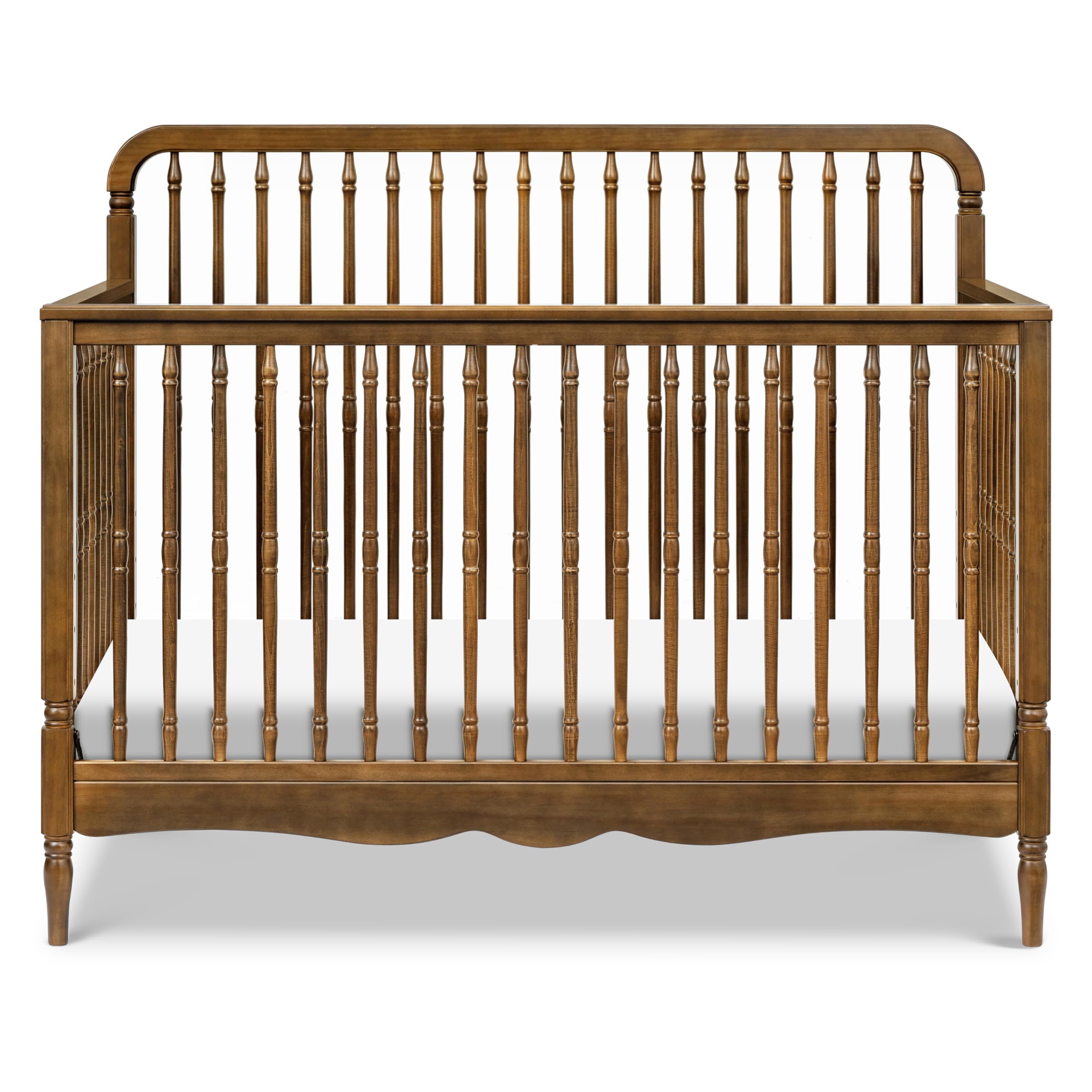 Namesake Liberty 4-in-1 Convertible Spindle Crib, Converts from Full-Size Crib to a Toddler Bed, Daybed, and Full-Size Bed, Easy to Assemble, Greenguard Gold Certified (Natural Walnut)