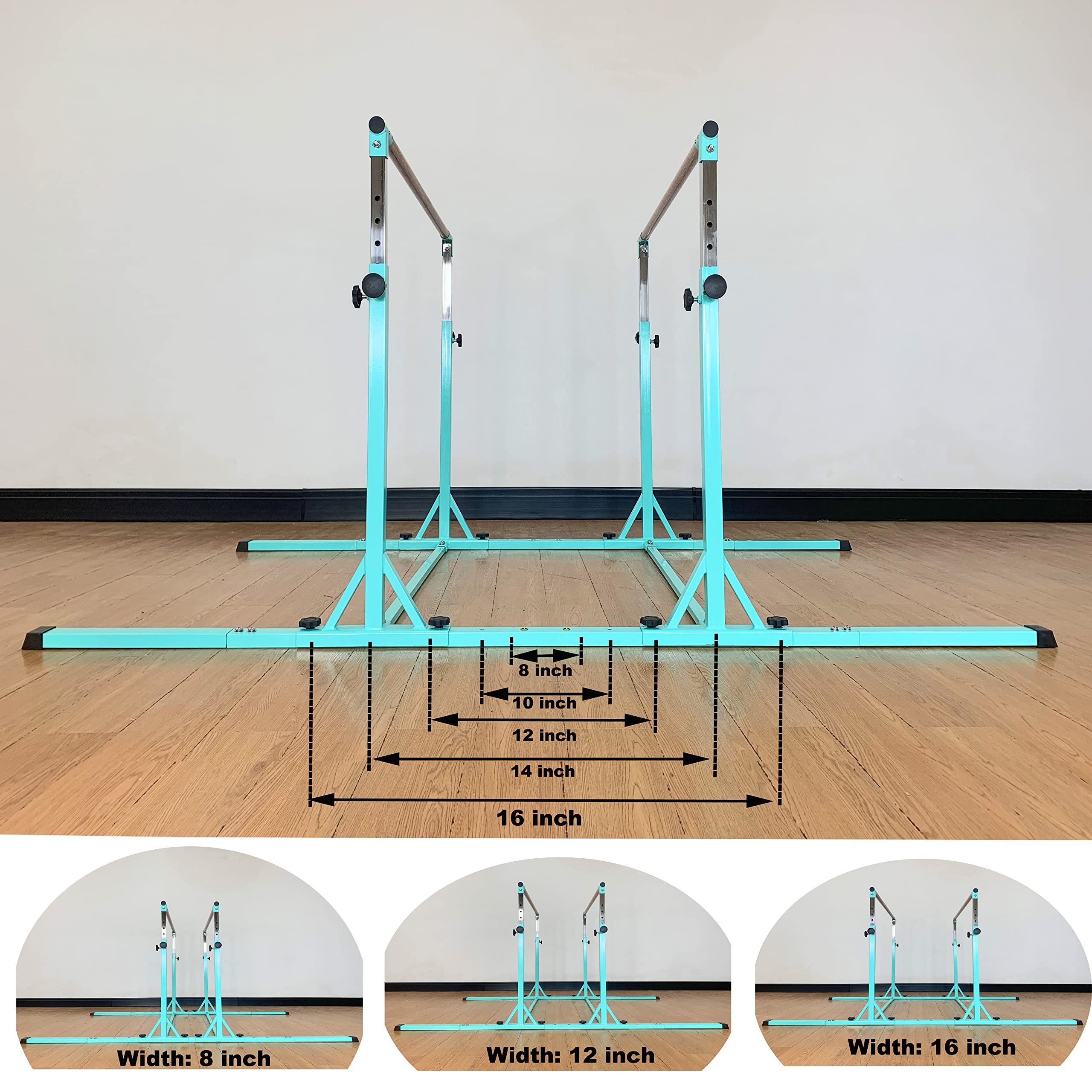 MARFULA Gymnastics Double Horizontal Bars 3Play Parallel Bars Uneven Bars Gymnastics Training Kip Bar with 304 Stainless Steel Regulating Arms & Fiberglass Rail for Indoor Outdoor Home Club Use