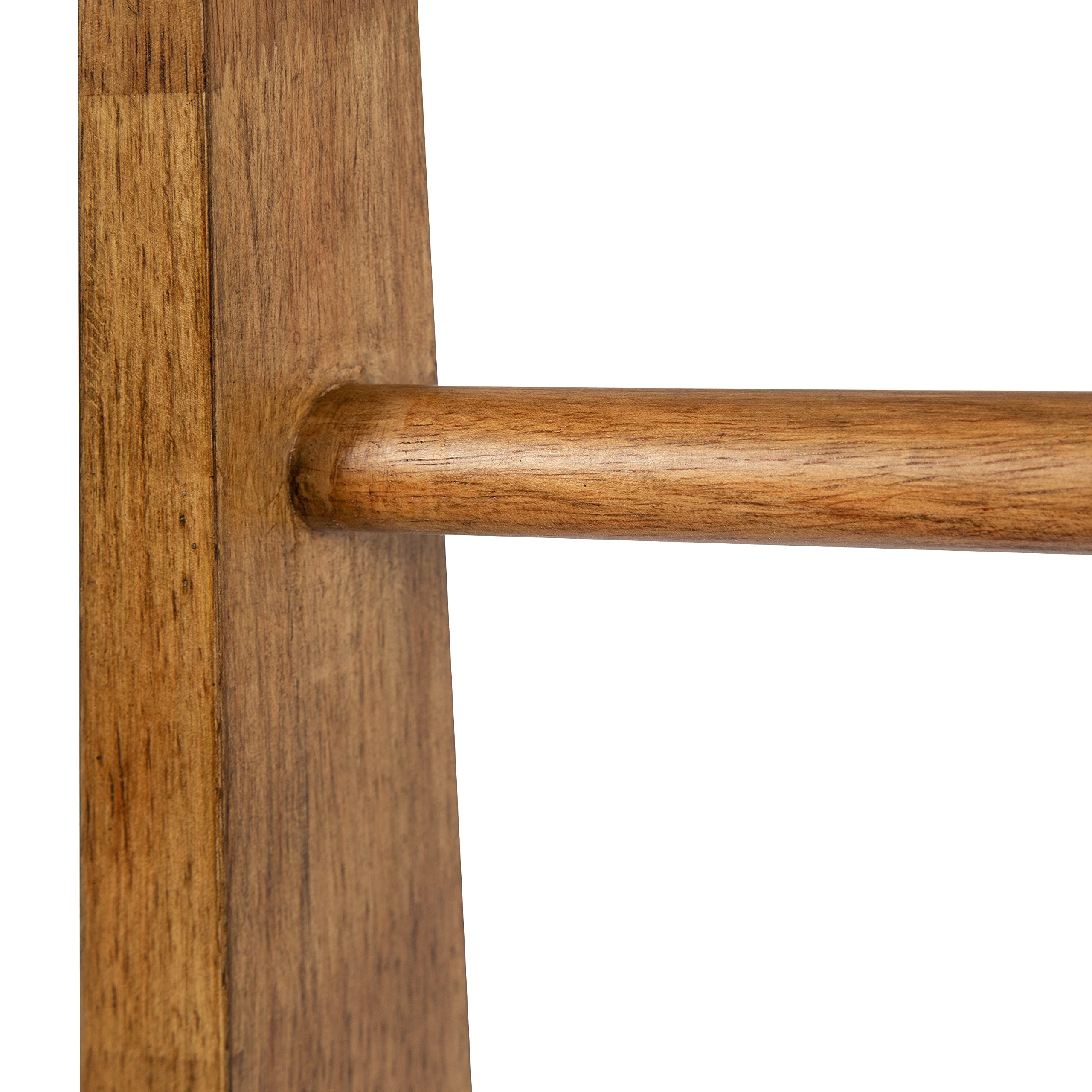 Kate and Laurel Lowry Farmhouse Wood Ladder Shelf; 18 x 14 x 58; Natural Wood; Decorative Modern Leaning Shelf for Storage and Display