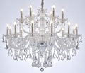 ARRKOYAA Clear 18 Lights K9 Crystal Chandelier,Chandeliers for Dining Room,Bedroom,Living Room, Candle Pendant Lamp Ceiling Lighting, 39 inch x32 Inch (Color: Clear) with 18pcs 5W E12 LED Bulbs.