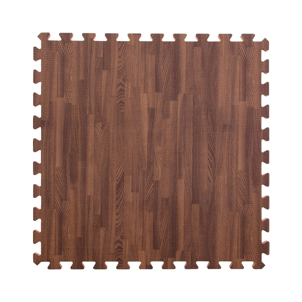 IncStores Premium Soft Wood Print Foam Flooring Tiles | Interlocking Foam Tiles for Home, Gym, Training and Yoga | 5/8" - Dark Oak, 144 Square Feet