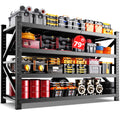 79"W Garage Shelving,8000lb Heavy Duty Storage Shelves,Industrial Metal Storage Shelving,Easy to install Standing Garage Shelf,4 Tier Adjustable Shelving Unit for Warehouse,Basement,74"H x 79"W x 24"D