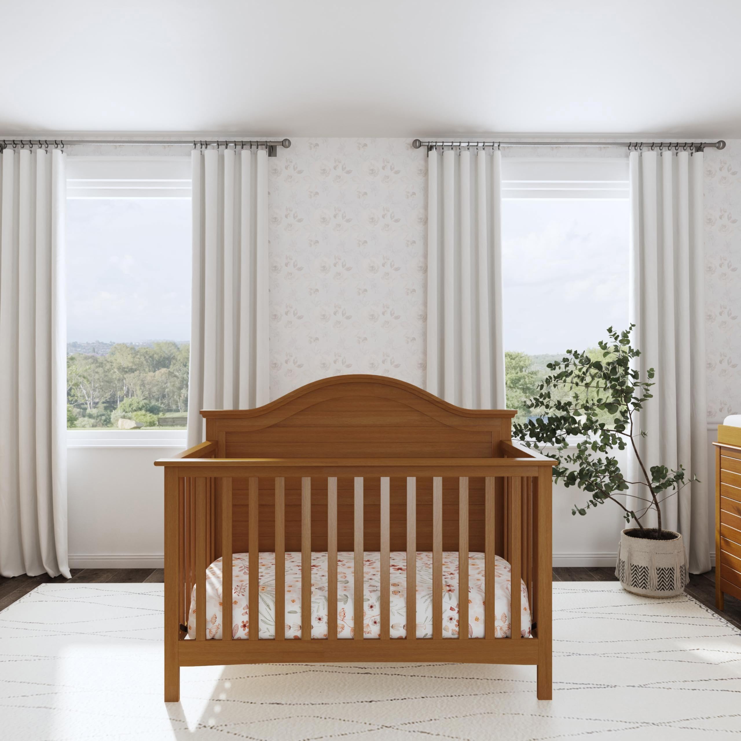 Carter's by Davinci Nolan 4-in-1 Convertible Crib in Chestnut, Greenguard Gold Certified