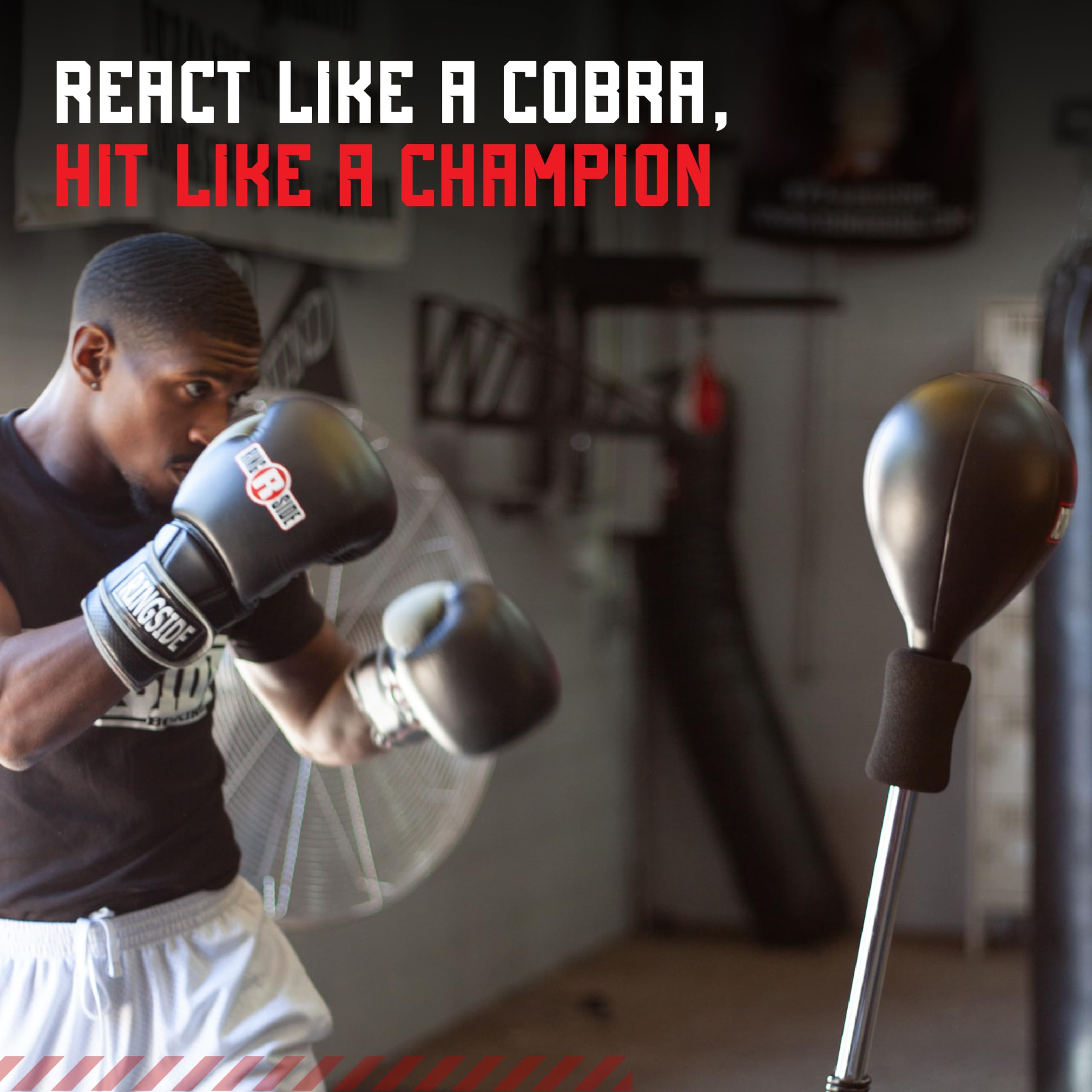 Ringside Cobra Reflex Boxing Punching Bag (New Version), Freestanding Foam-Filled Punching Bag Stand with Rapid-Rebound Spring, Ideal for Boxing, MMA, Muay Thai, and More, Adjustable Height, 60"–84"