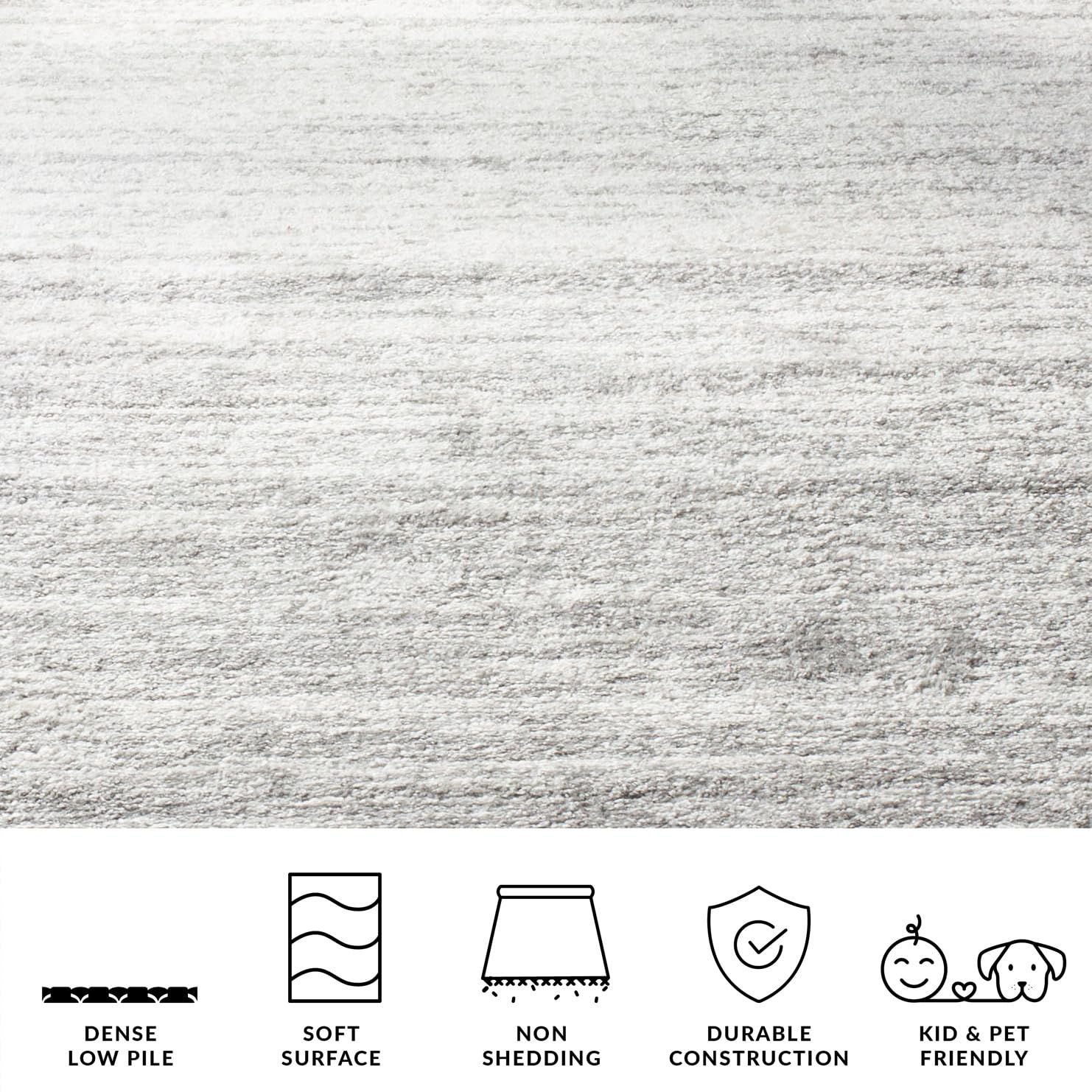 SAFAVIEH Area Rug 10x14 - Adirondack Collection - Large - Ivory & Silver, Modern Ombre Design, Non Shedding & Easy to Clean, Ideal for Living Room, Bedroom, Office, Dining Space (ADR113B)