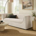 Modway Hilda 86 Inch Modern Curved Back Performance Velvet Sofa in Alabaster – Plush Upholstered 3-Seat Couch for Living Room, Apartment, Office