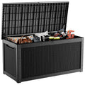 EasyUp 320 Gallon Deck Boxes Waterproof, Outdoor Large Storage Boxes with Lids, Outside Resin Storage Box & Deck Boxes for Patio, Garden Use(Black)