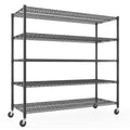 Himimi Storage Shelves 60"W Wire Shelving with Wheels 3250LBS Heavy Duty Metal Shelves for Storage, 5-Tier Adjustable Wire Rack Shelving Garage Shelving Kitchen Storage Shelves 24"Dx60"Wx82"H, Black