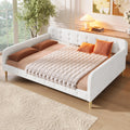 Merax 85" Queen Size Linen Upholstered Daybed with 4 Support Legs,Beige