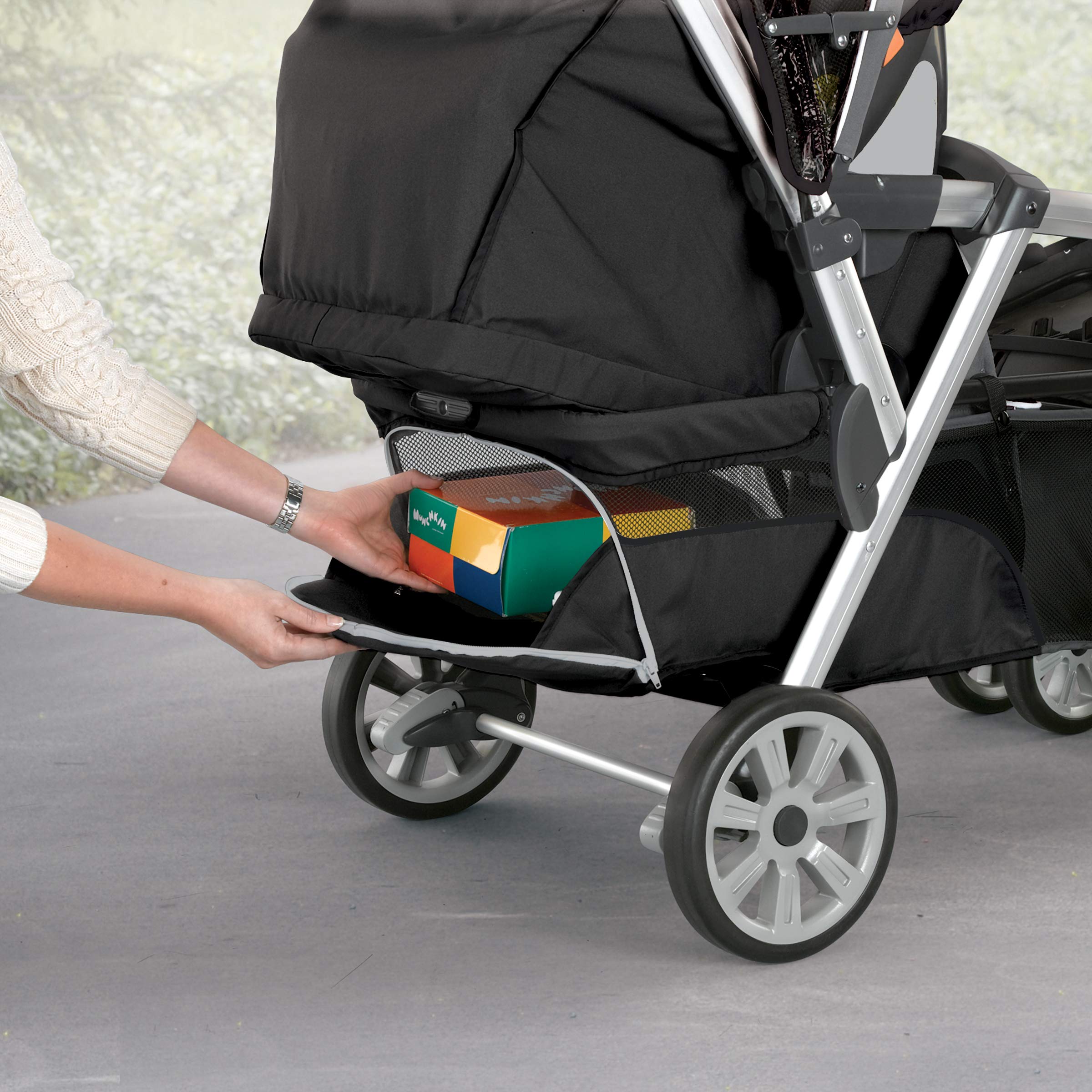 Chicco Cortina Together Double Stroller - Minerale, Black/Silver
